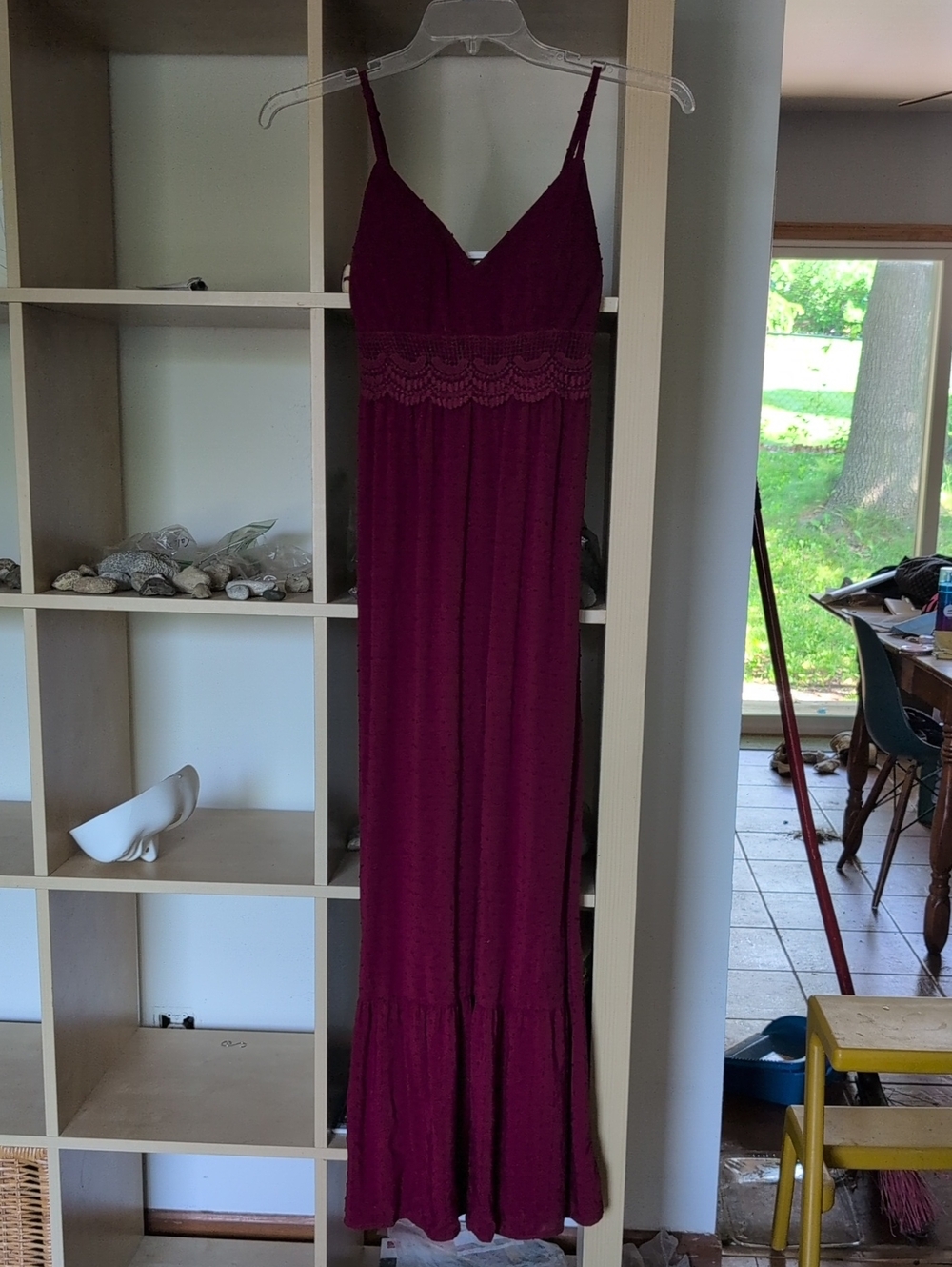 Spaghetti Strap Maxi Dress in Deep Wine
